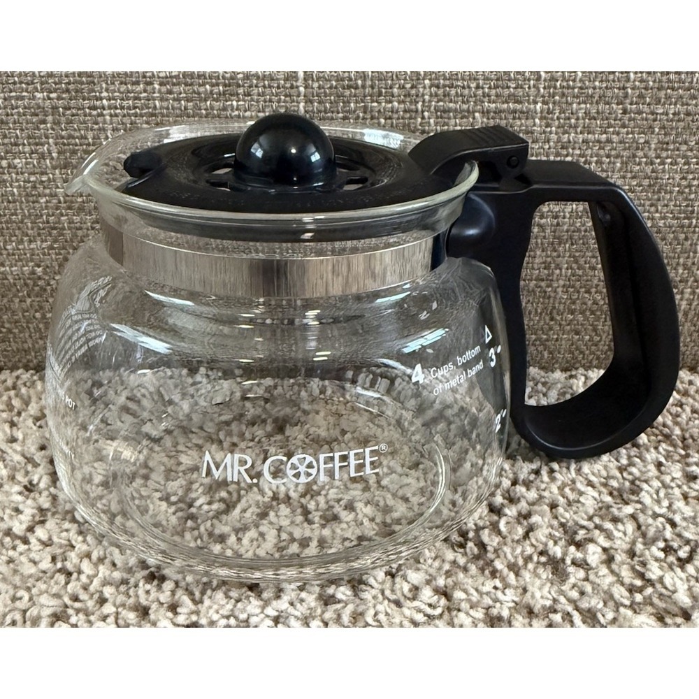 Mr. Coffee 4 Cup Replacement Glass Carafe Black Handle & Lid Coffee Pot